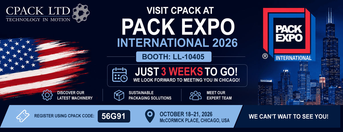 CPack at PACK EXPO International 2026, booth LL-10405, McCormick Place, Chicago, October 18 to 21. Register with code 56G91.