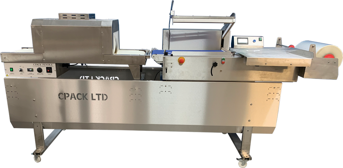 CPack semi-auto L-sealer and shrink tunnel